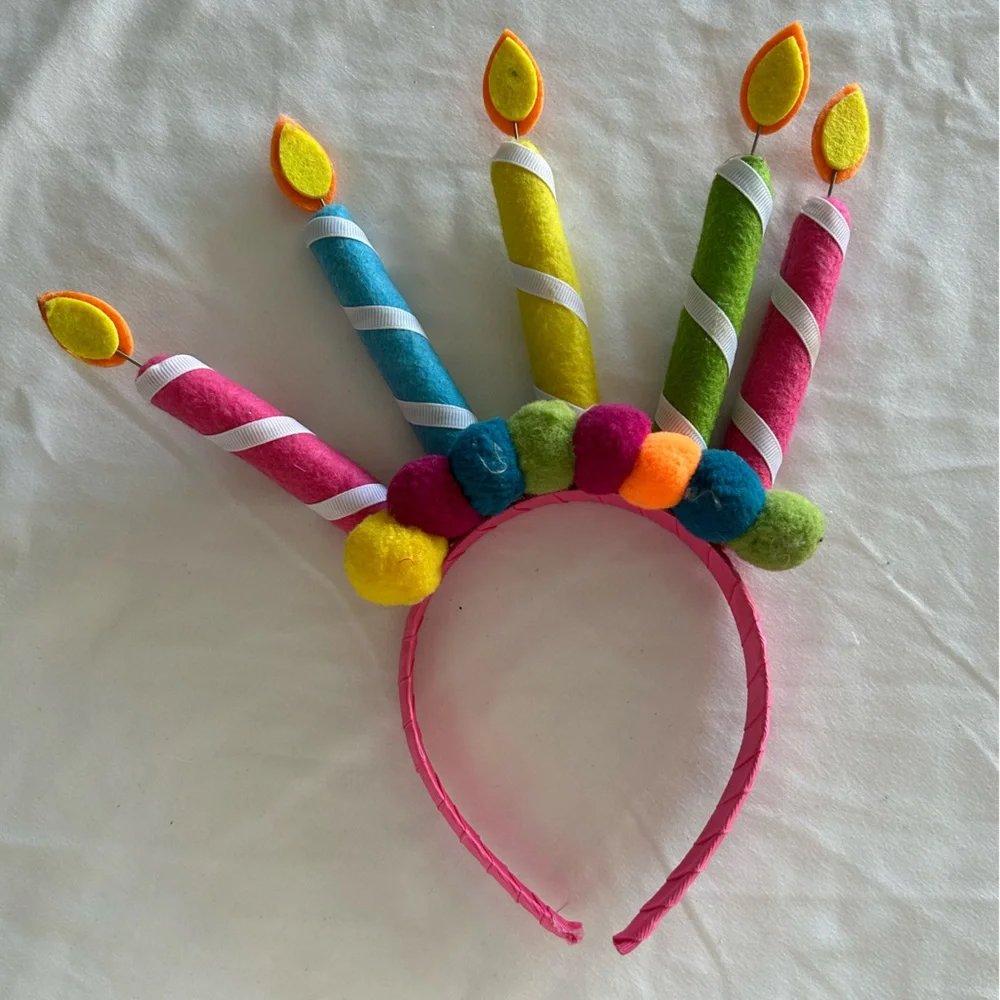 Vibrant Candle Headband for Celebrations